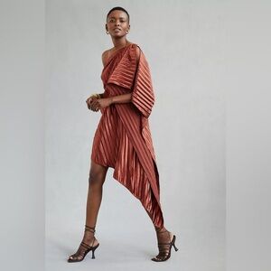 Guapa one shoulder mini dress in bronze brand new with tags